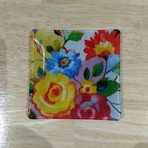 Small Colorful Floral Plate